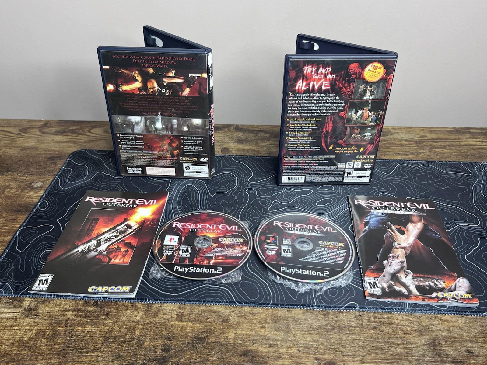 Resident Evil Outbreak 1 + File #2 PlayStation 2 PS2 Game Set CIB