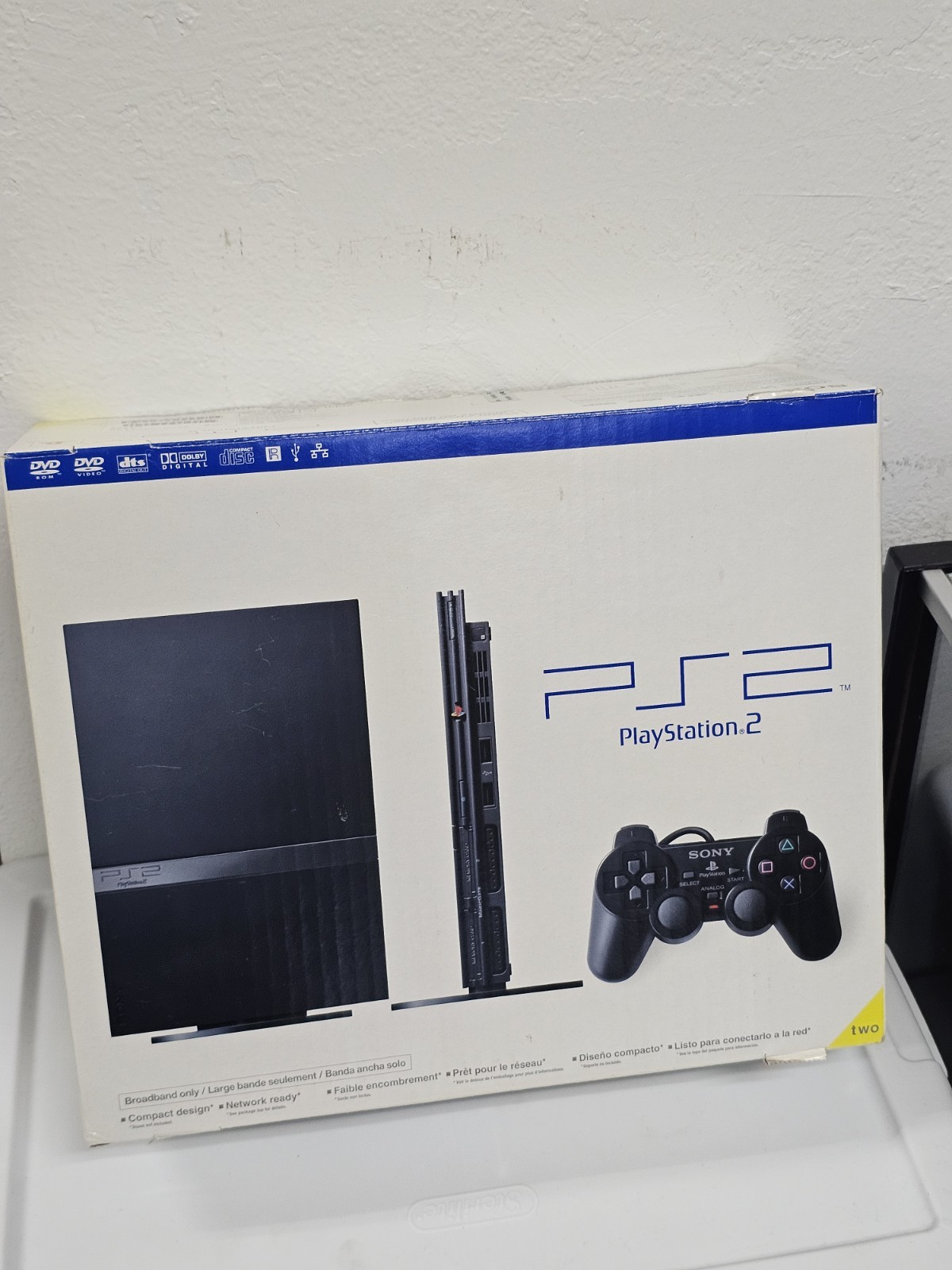 NEW Sony PS2 Playstation 2 Console Slim Black SCPH-70001 Broken Seal READ DESCRI
