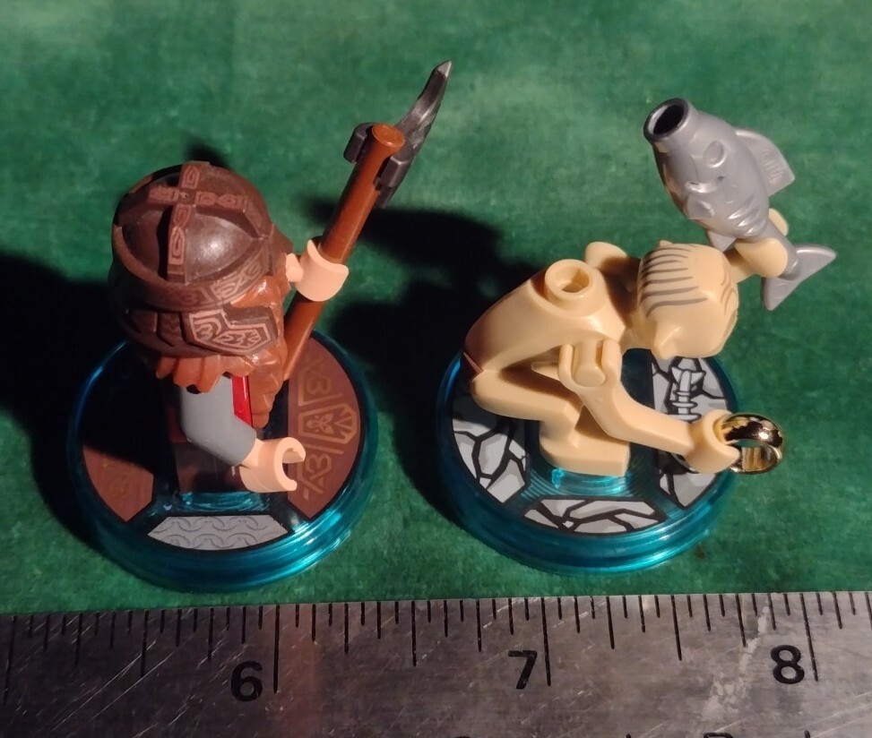 Lego Dimensions Gollum & Gimli & Axe W/ Tag Bases Lord of the Rings Minifigs