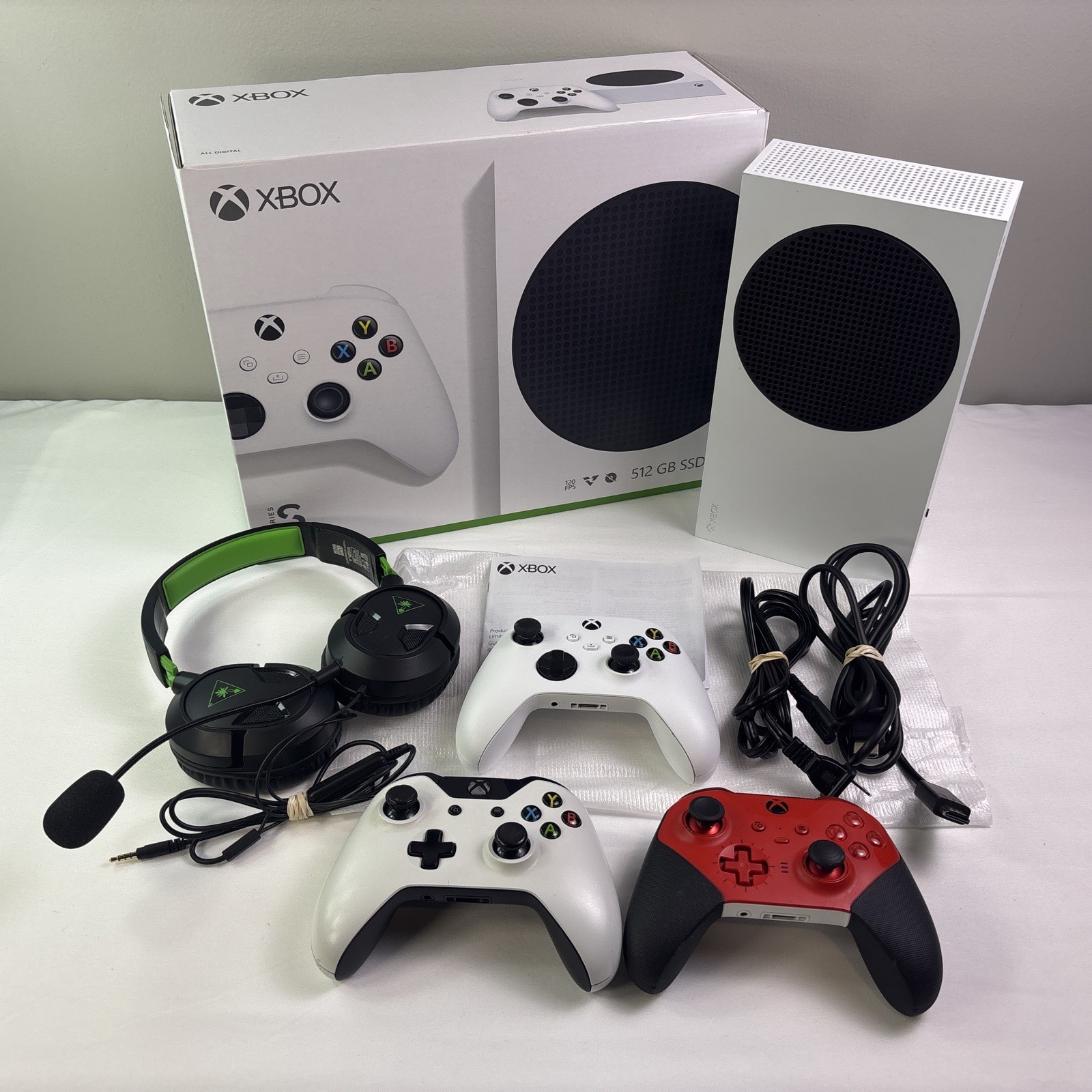 Microsoft Xbox Series S 512GB + Turtle Beach Headphones & 3 Controllers