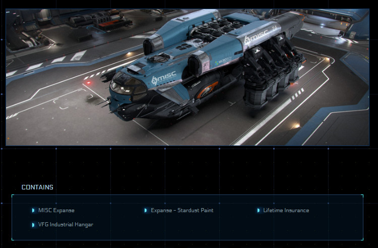 Star Citizen – MISC EXPANSE + STARDUST PAINT – LTI – Original Concept Sale