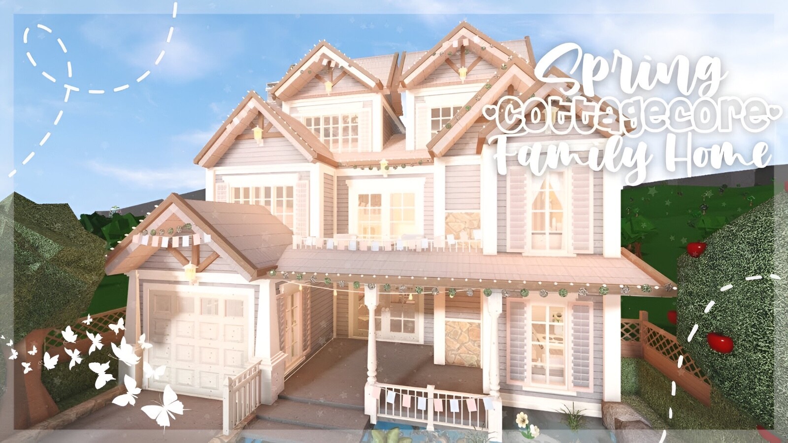 BLOXBURG SPRING COTTAGECORE FAMILY HOUSE.FAST BUILDER CHEAP SERVICE