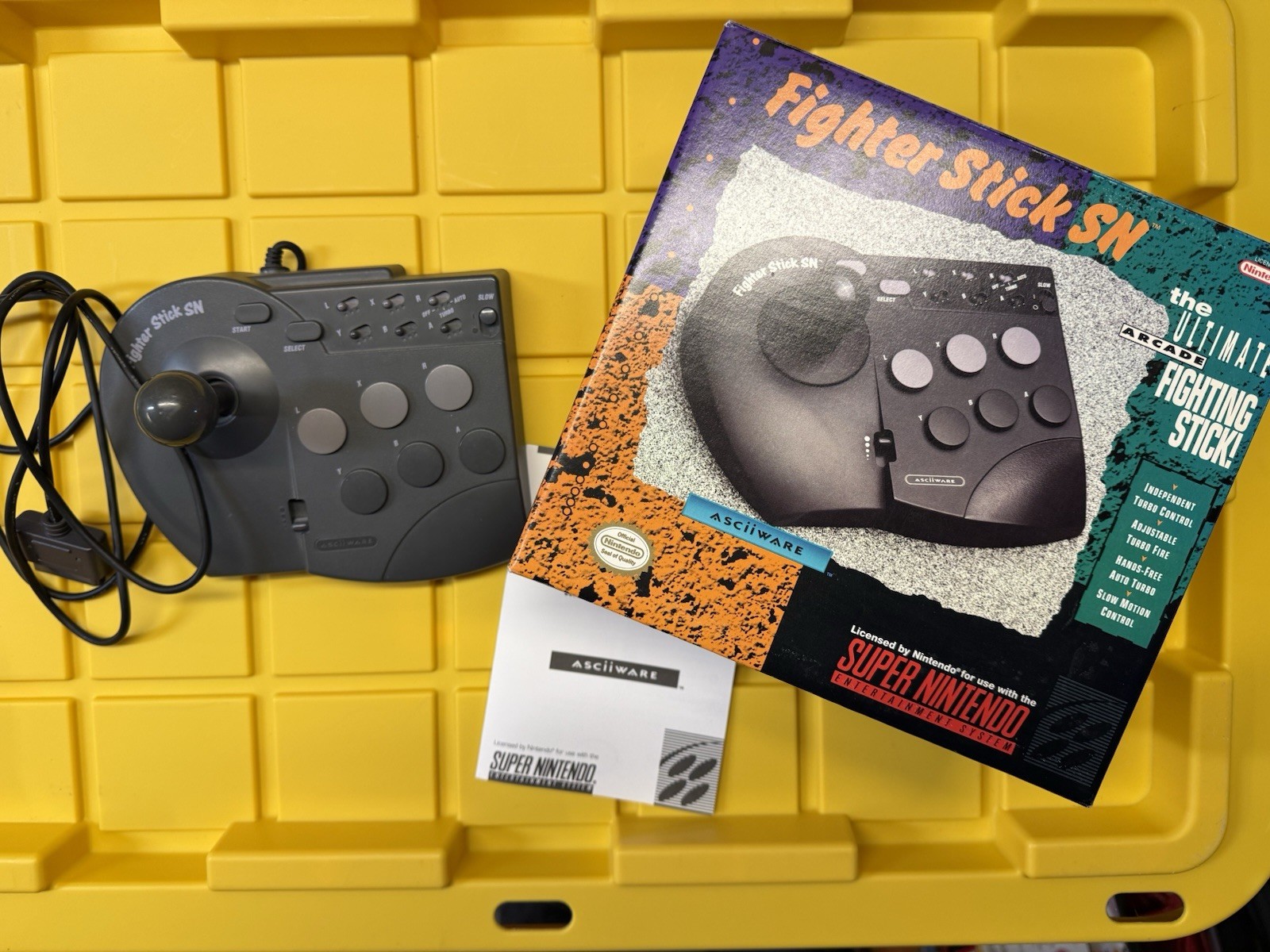 Super Nintendo Fighter Stick SN Controller SNES Arcade Fighting Joystick In Box