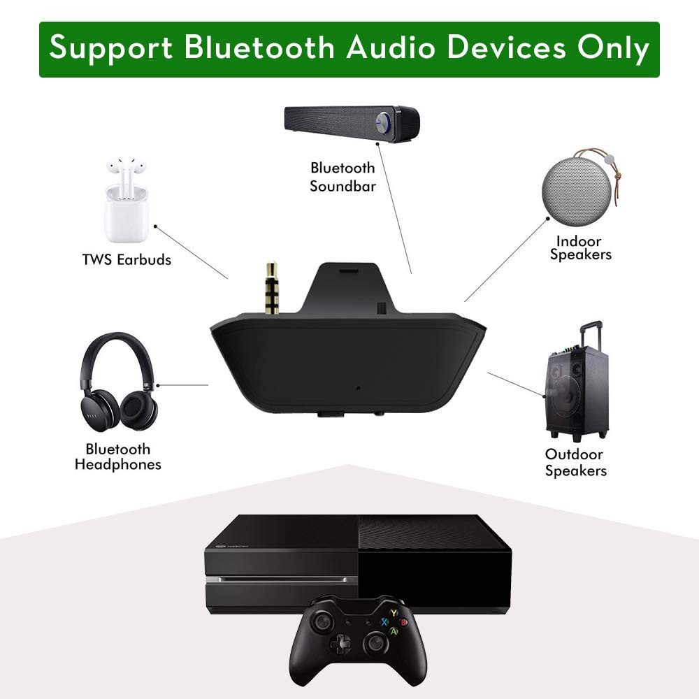 Uberwith Bluetooth Transmitter Dongle for Xbox Controllers – Stereo Audio Adapte