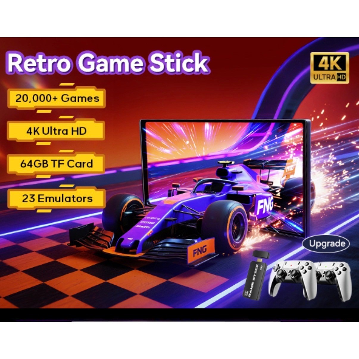 M15 Retro Game Console 4K HD Game Stick 2.4G Wireless Controllers 23 Simulators