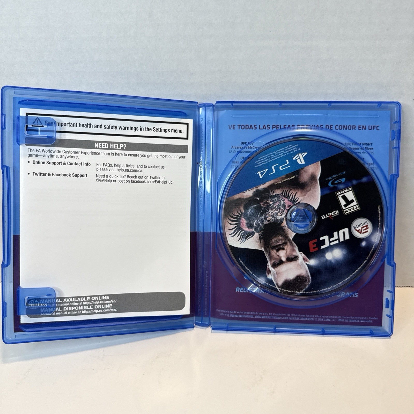 EA Sports UFC 3 PS4 PlayStation 4 Complete Good Condition Conor McGregor