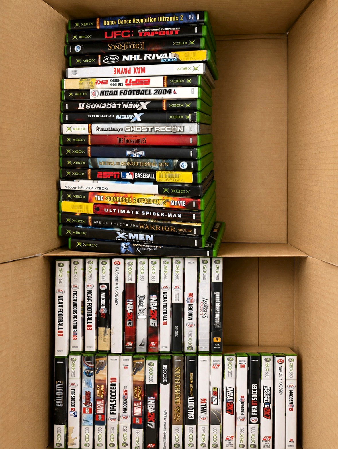 Microsoft Xbox & Xbox 360 Mixed Game Lot Sports/Action/Fighting w/ Cases