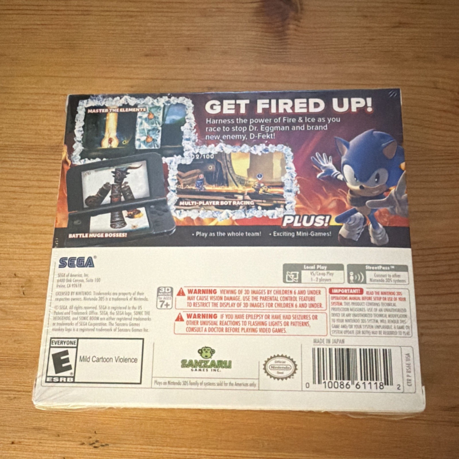SEGA Sonic Boom: Fire & Ice Launch Edition + Bonus DVD Nintendo 3DS E NTSC
