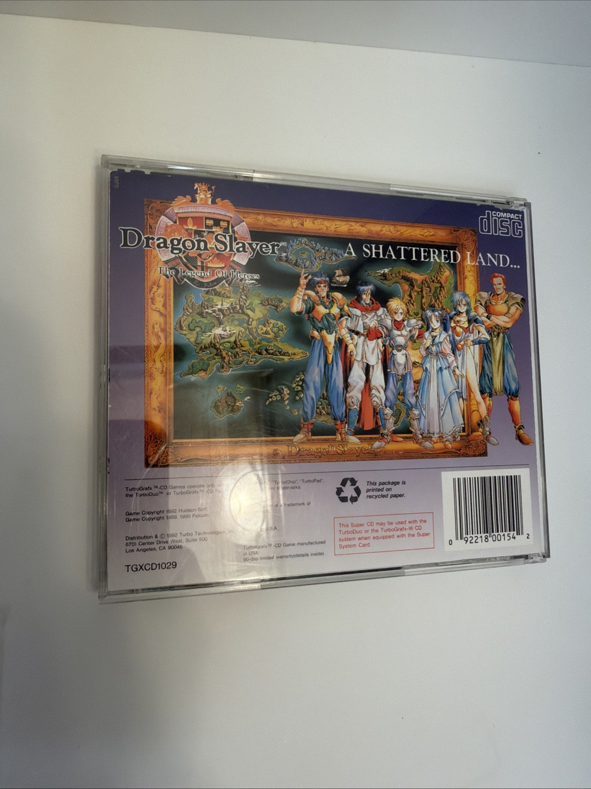 Dragon Slayer: The Legend of Heroes TurboGrafx Super CD Turbo Duo CIB W/ Map!