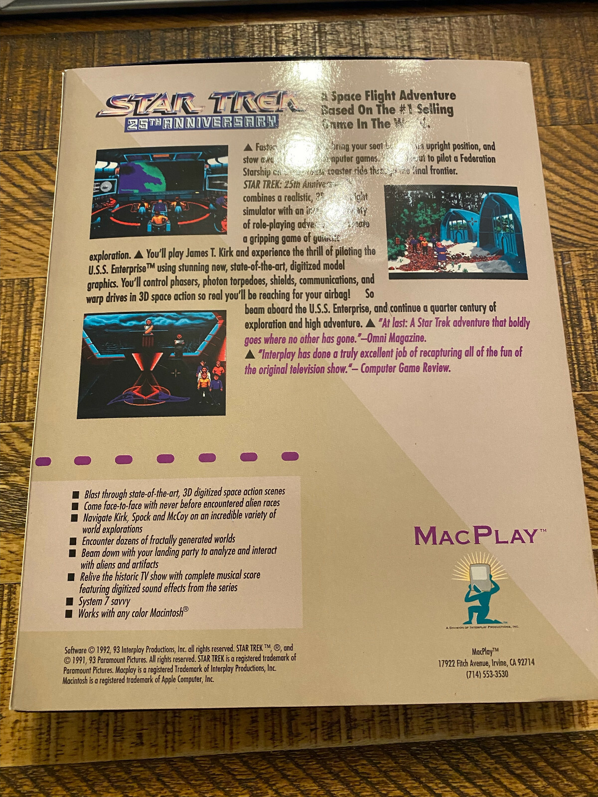 STAR TREK 25TH ANNIVERSARY for Apple Macintosh – Box/Packaging Only!
