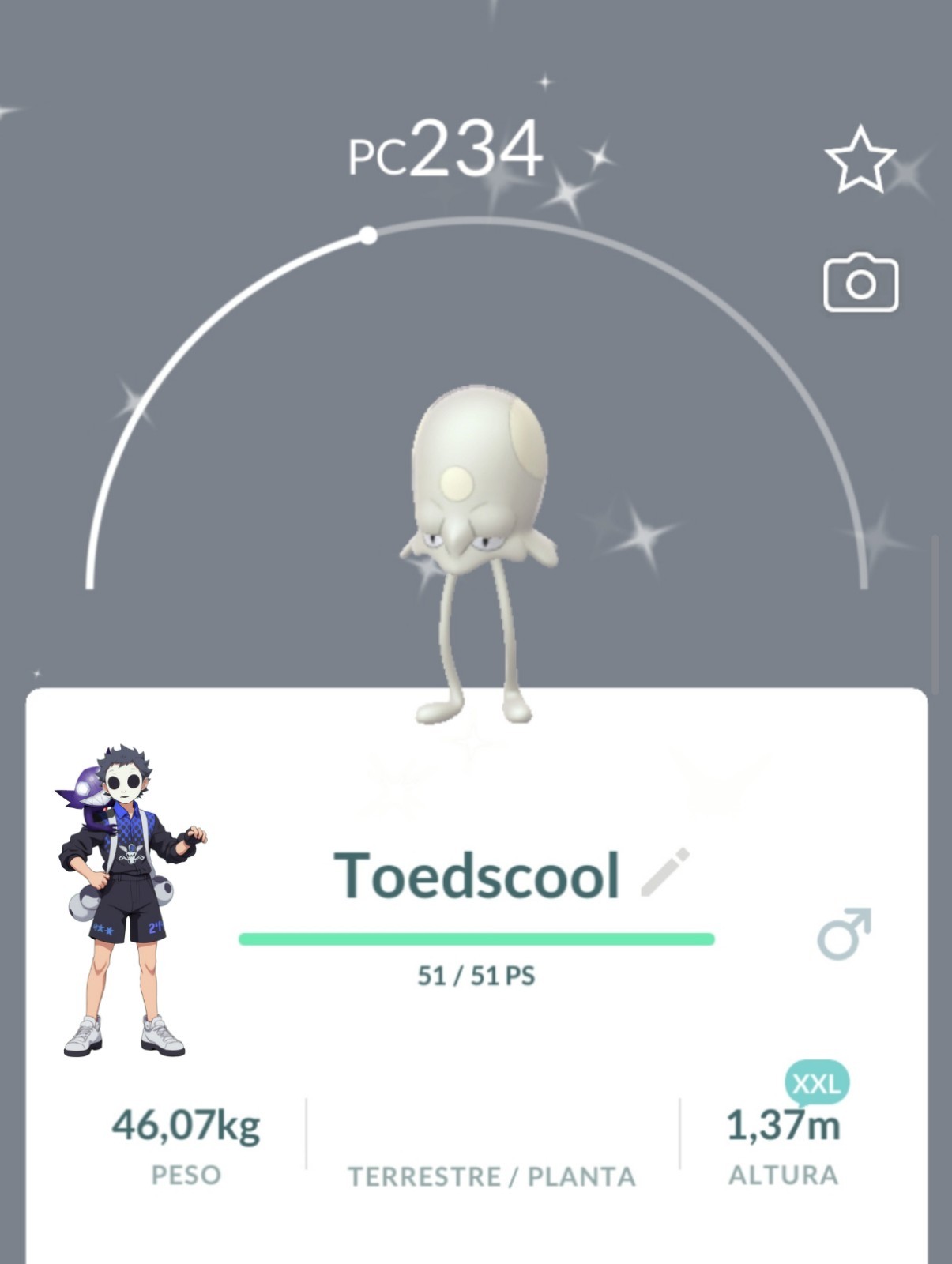 Shiny Toedscool XXL Pokemon Go T- 20k Or 1M Stardust