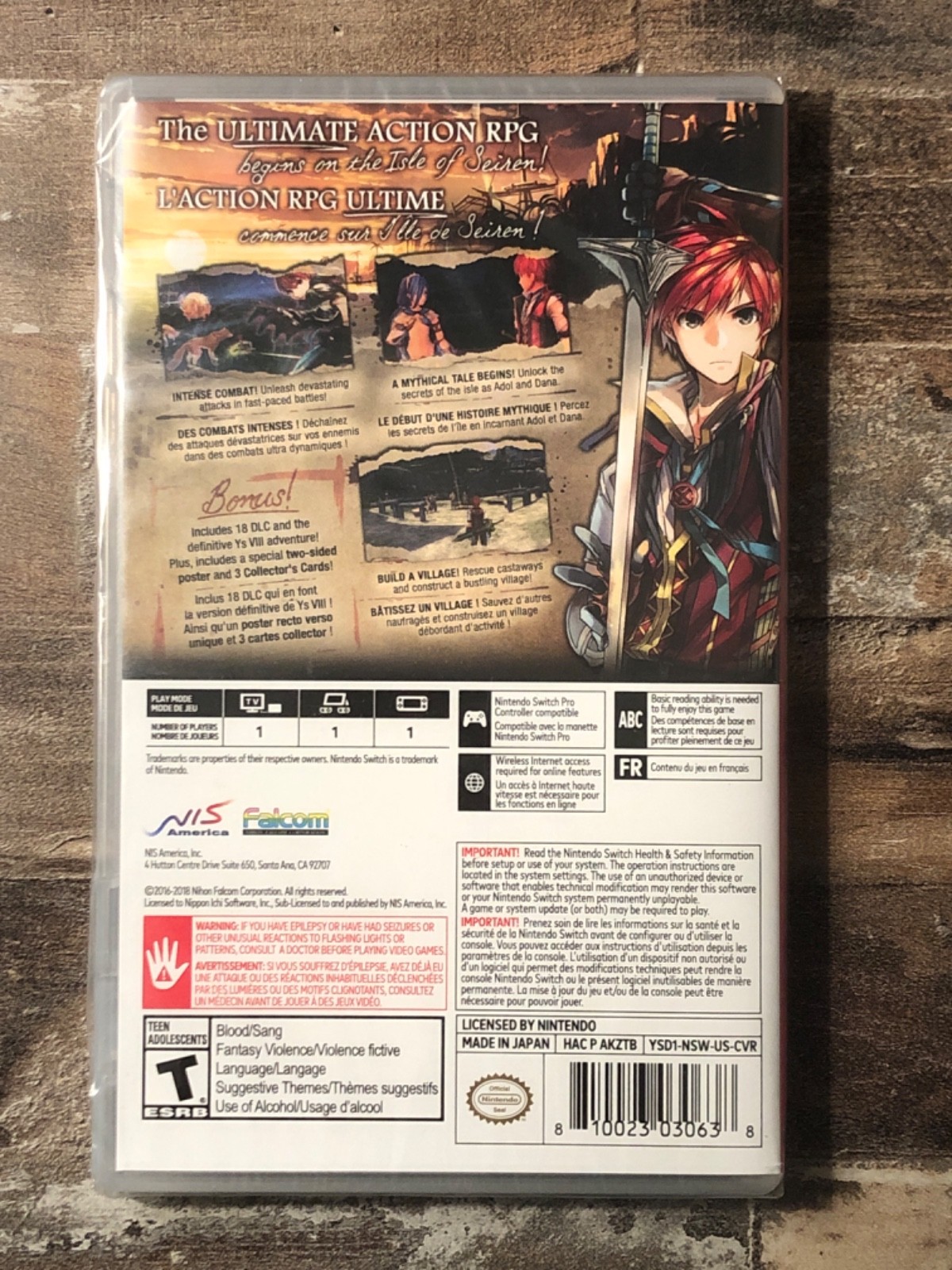 Ys VIII: Lacrimosa of Dana: Adventurer’s Edition Nintendo Switch New/Sealed RARE