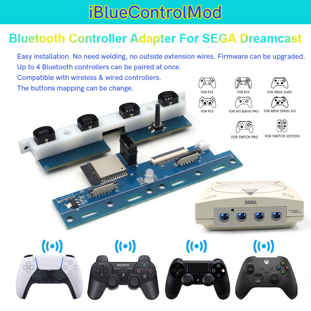 Wireless Bluetooth Internal Adapter iBlueControlMod For SEGA Dreamcast Console