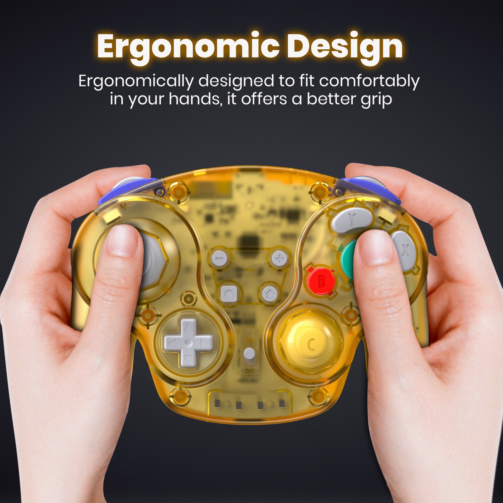2.4 GHz Wireless GameCube Controller, for NGC GameCube Console (Built-in Rumble)