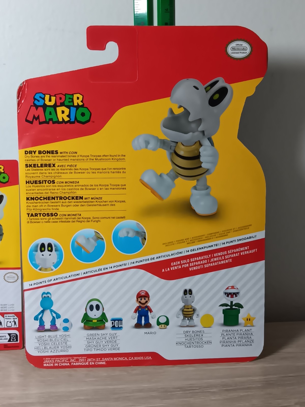 *FREE SHIP* 4″ + 2.5″ DRY BONES Super Mario World of Nintendo Jakks Pacific