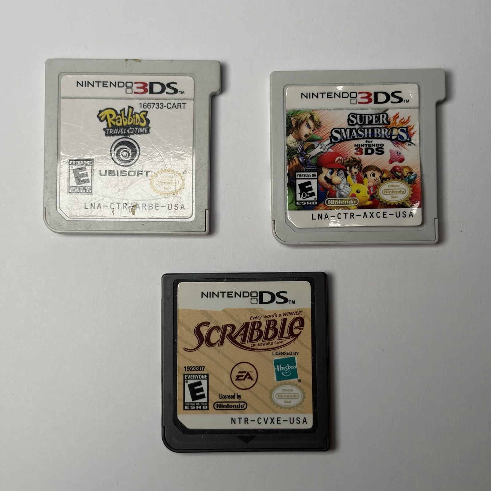 Nintendo DS & 3DS Lot – Rabbids travel in time, Super smash bros, Scrabble