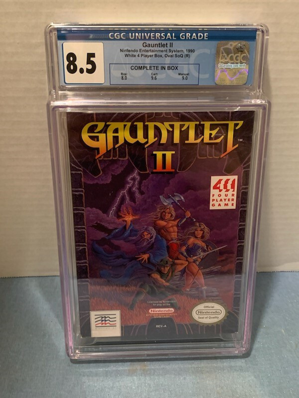 Gauntlet l l – NES – Mindscape – CGC 8.5- CIB -Oval SoQ -1990 – 4 player game!