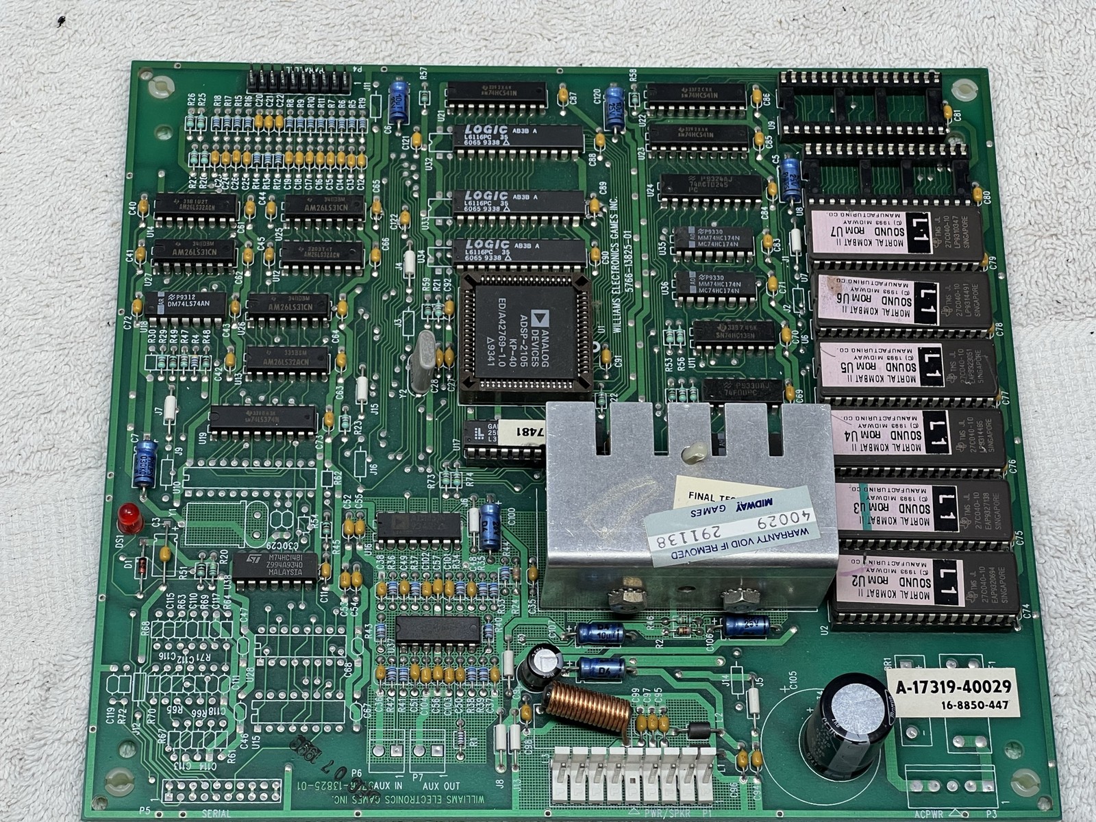 Midway Mortal Kombat II Sound PCB Arcade Board Tested Working