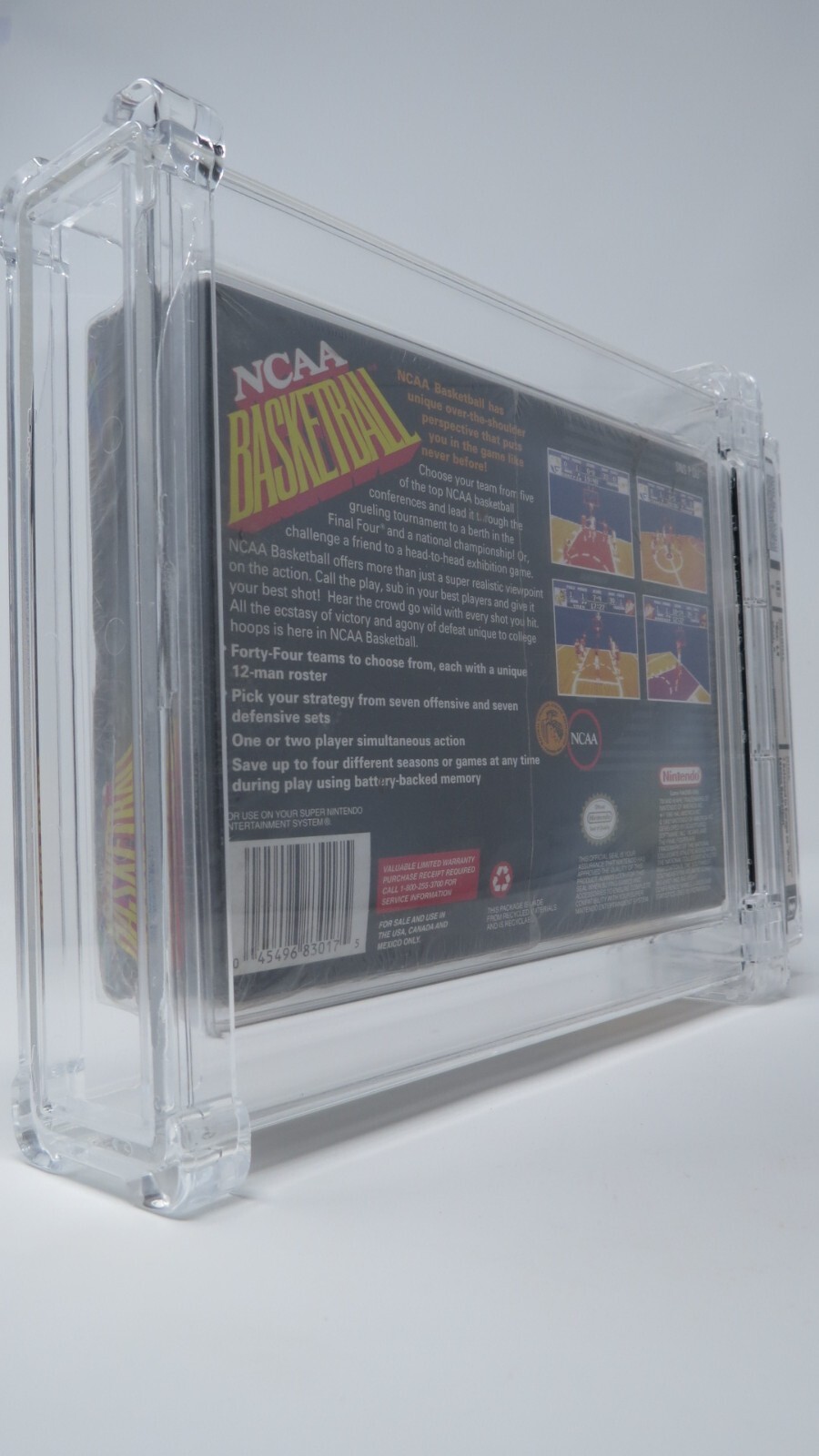 New NCAA Basketball Super Nintendo Factory Sealed Video Game! Wata Graded 1992