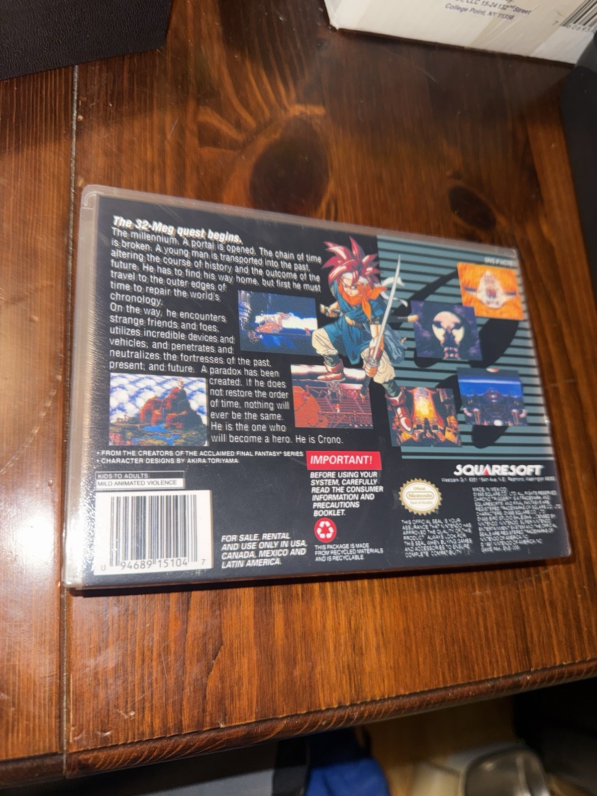 Chrono Trigger SNES Cartridge + Case Box No Manual Authentic RPG Made in Mexico