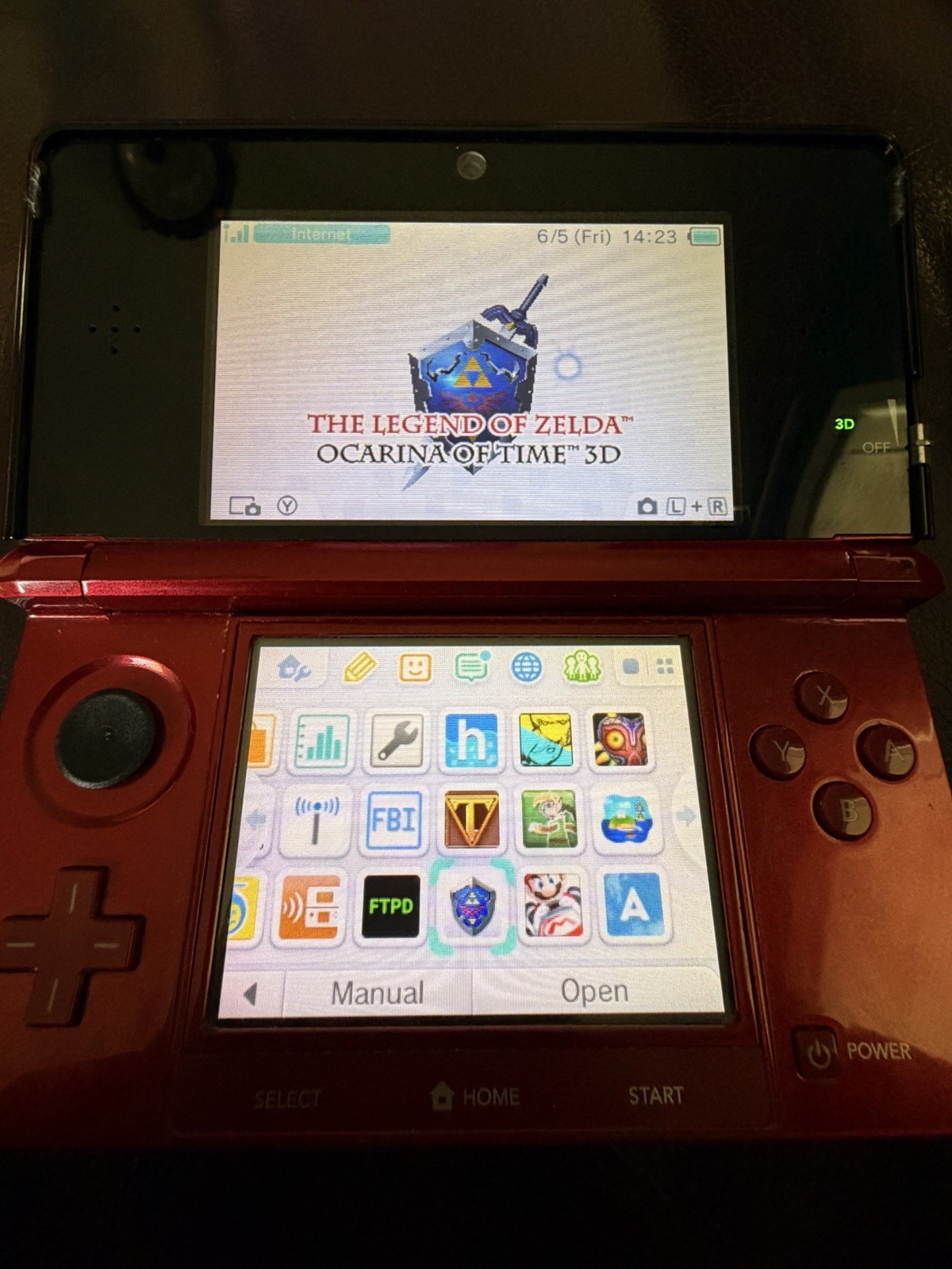Custom 64GB Nintendo 3DS – Metallic Red / Region Free