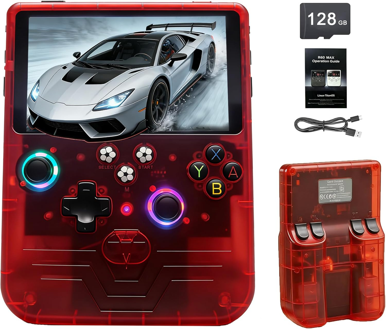 R60MAX Handheld Game Console, 5.5 Inch IPS Screen Retro Gaming Consoles, 40000 i