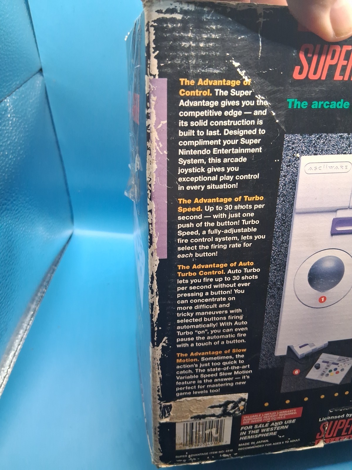 With Box Super Advantage Arcade Stick Controller – Super Nintendo SNES Complete