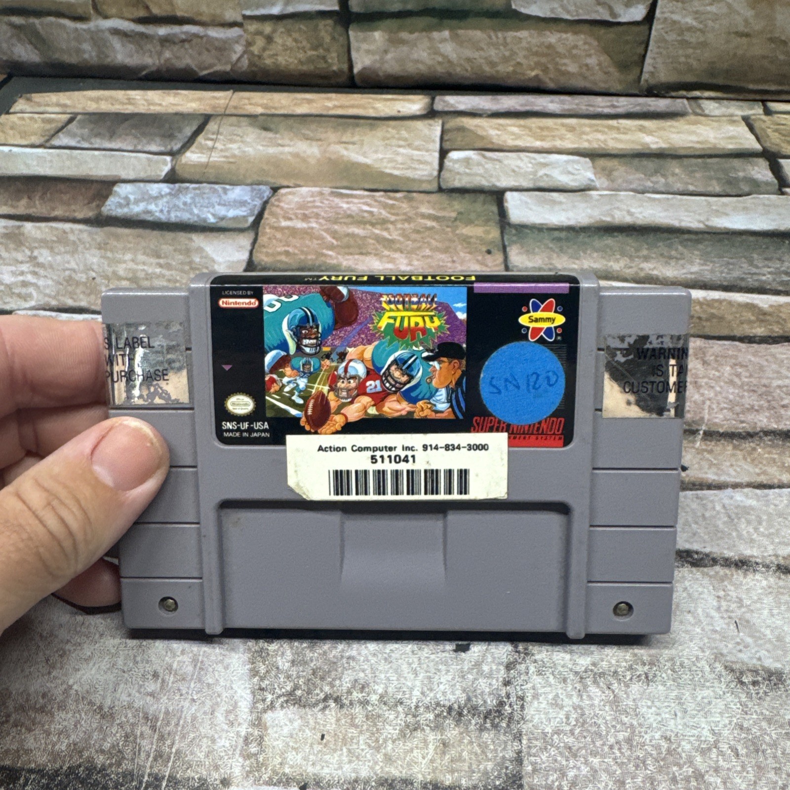 Football Fury For Super Nintendo. Vintage gridiron classic football game