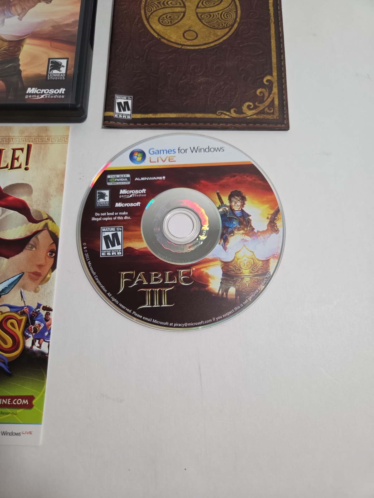Fable III Microsoft Game Studios PC DVD For Windows Product Key Usage Unknown