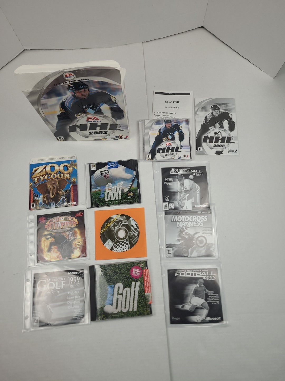 Vintage Lot CD-ROM COMPUTER GAMES DOS Windows Tested Big Box NHL golf Racing