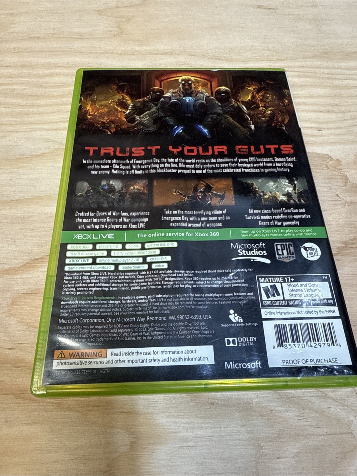 Gears of War: Judgment (Microsoft Xbox 360, 2013) CIB Verified Working Fast Ship