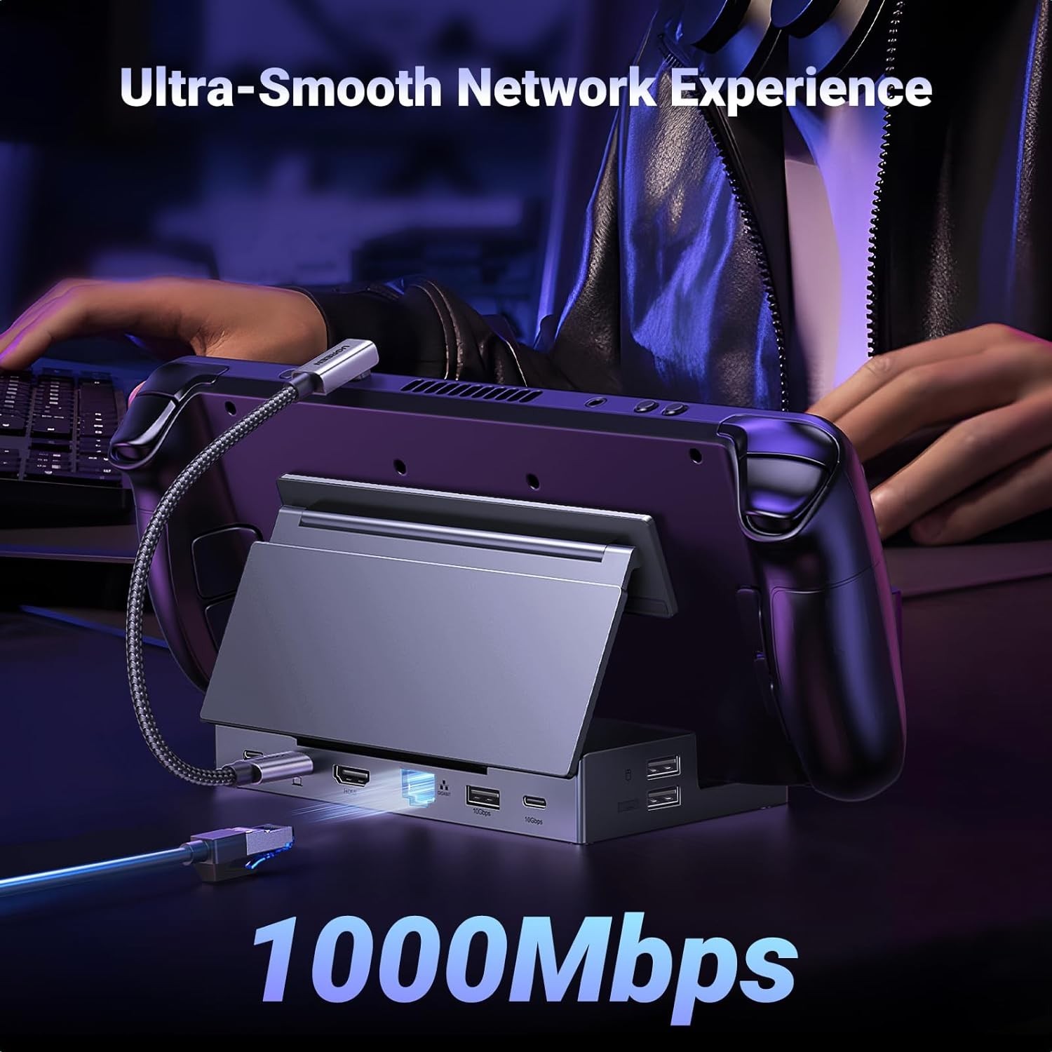 USB C Docking Station 9-in-1 HDMI Ethernet 4K@60Hz USB 3.2 PD 100W for Gaming