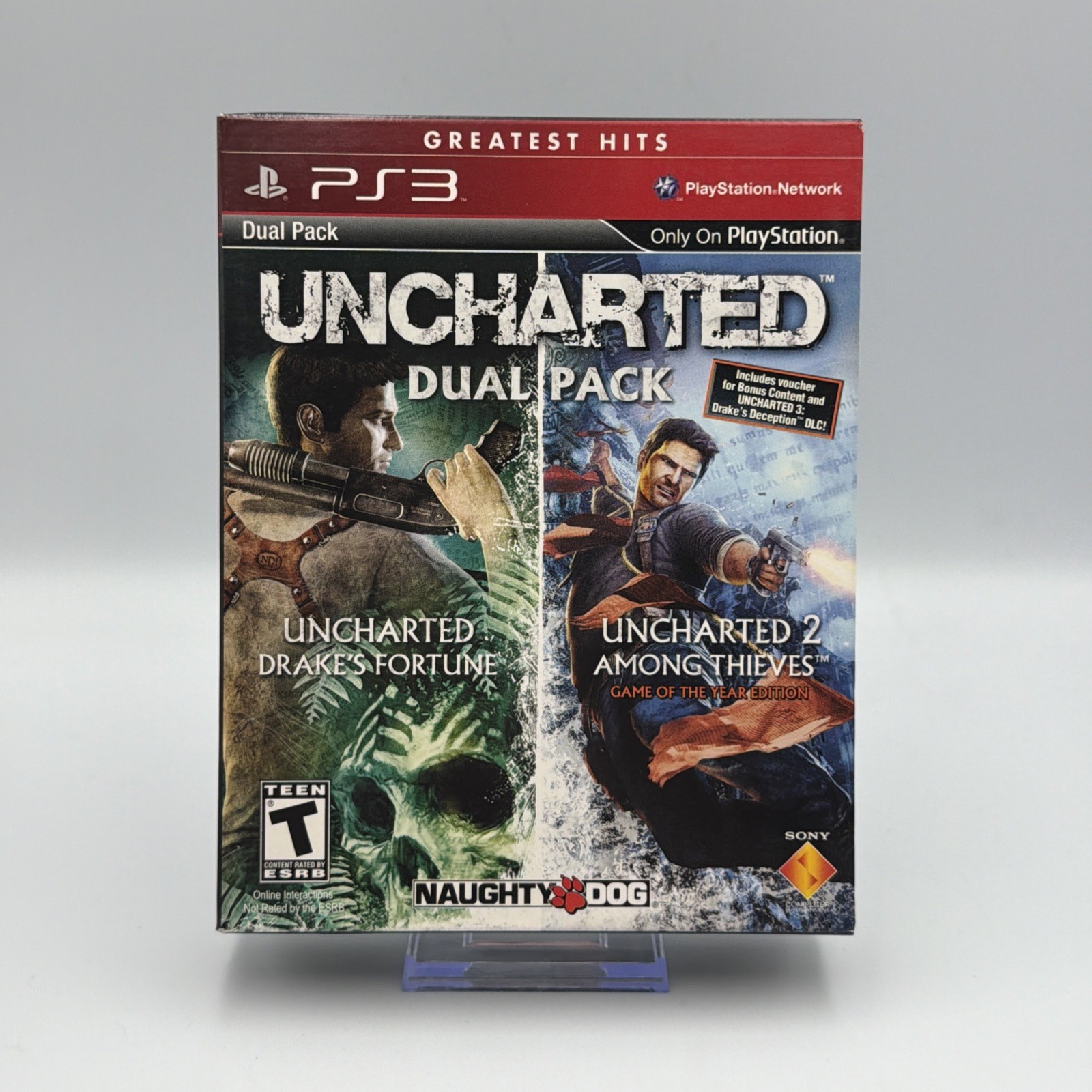 Uncharted Dual Pack (Sony PlayStation 3, 2011) Complete in Box Set 🔥