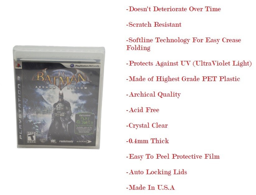 10 Plastic Protective Protectors Cases Display Boxes For Sony PlayStation 3 PS3