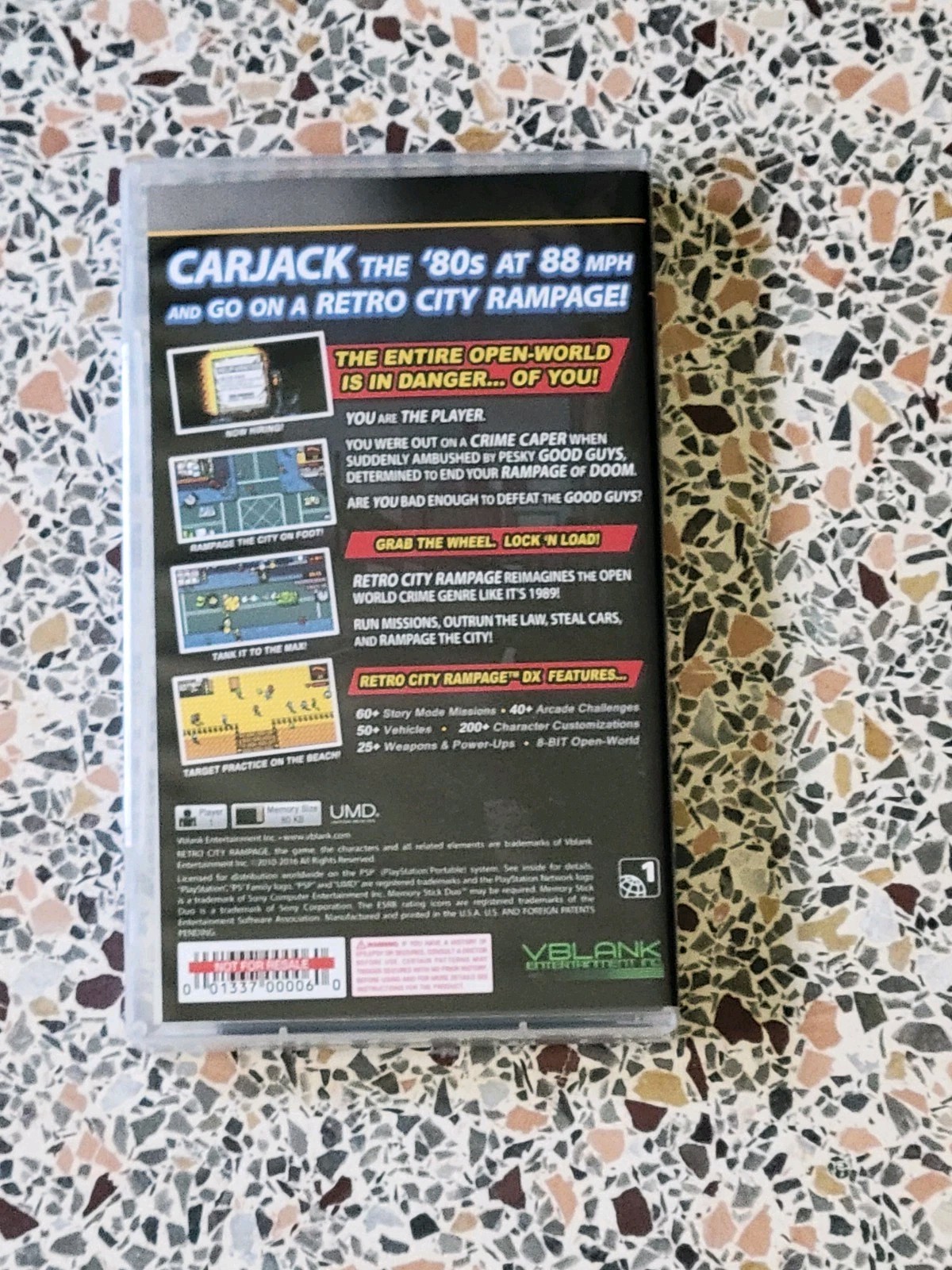 Retro City Rampage DX : PSP Case & Manual Only – Vblank 3000 Units – NO GAME New