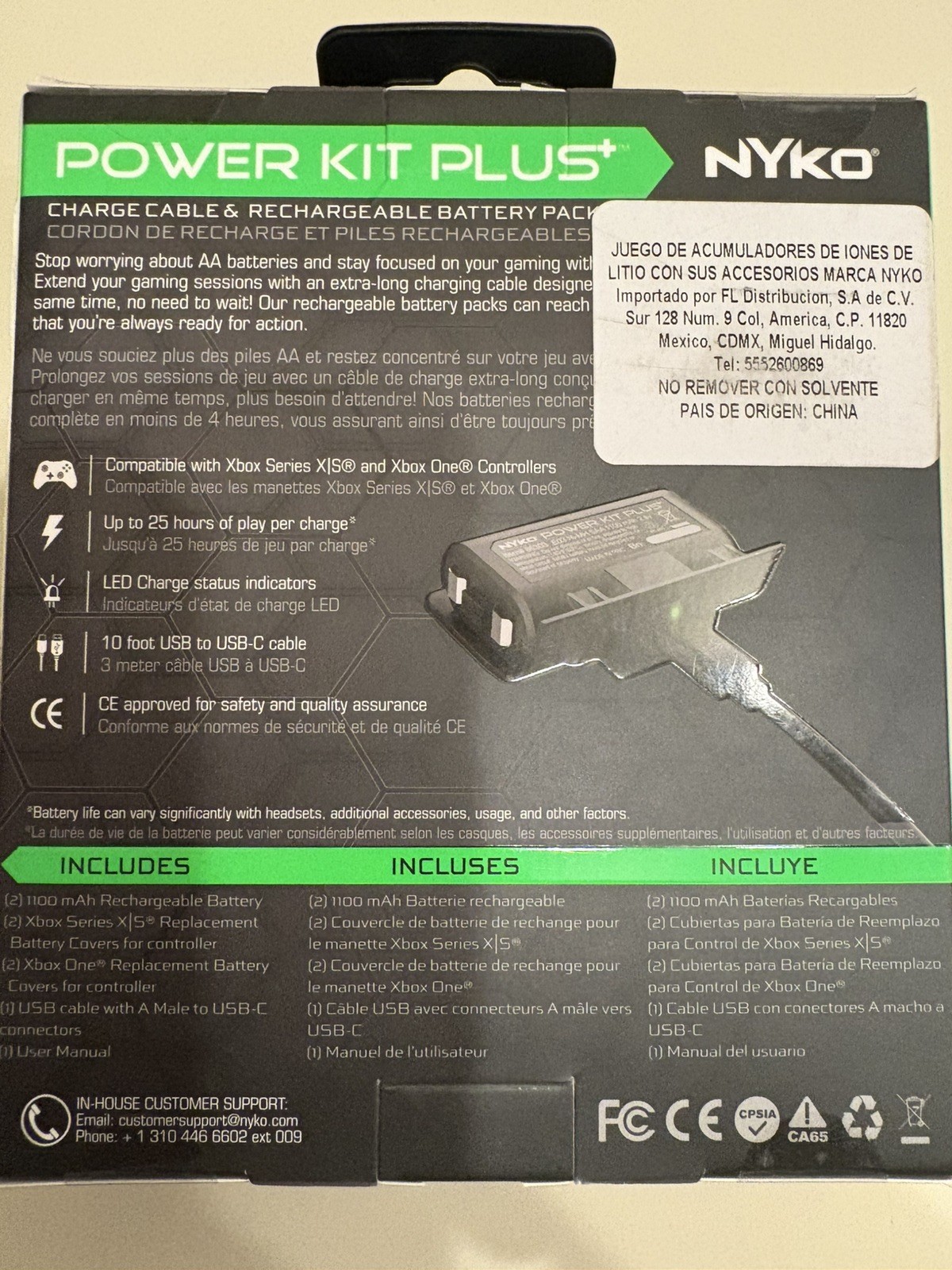 POWER KIT plus Charge Cable And Rechargeble Battery NYKO