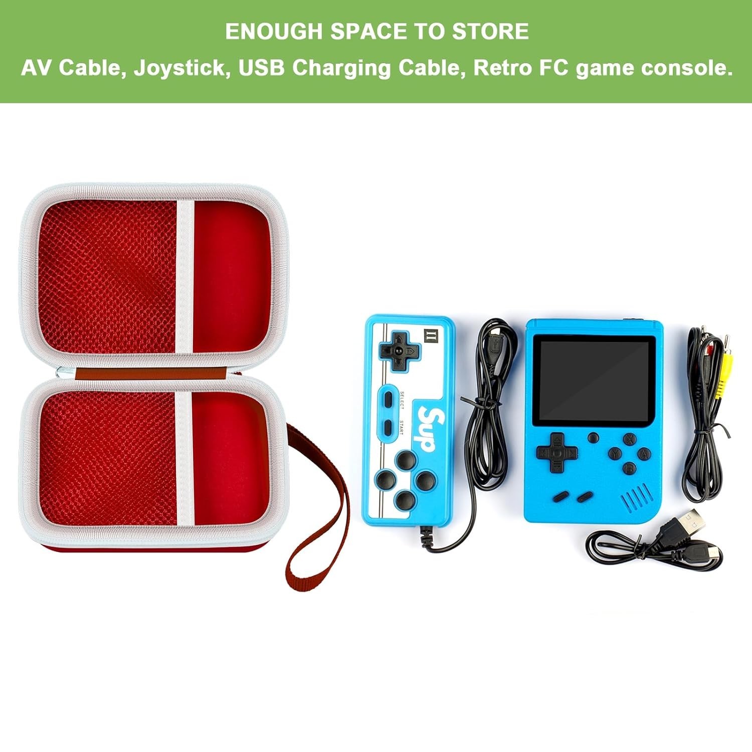 Durable EVA Case for Retro Handheld Consoles – Organizer with 2 Compartments