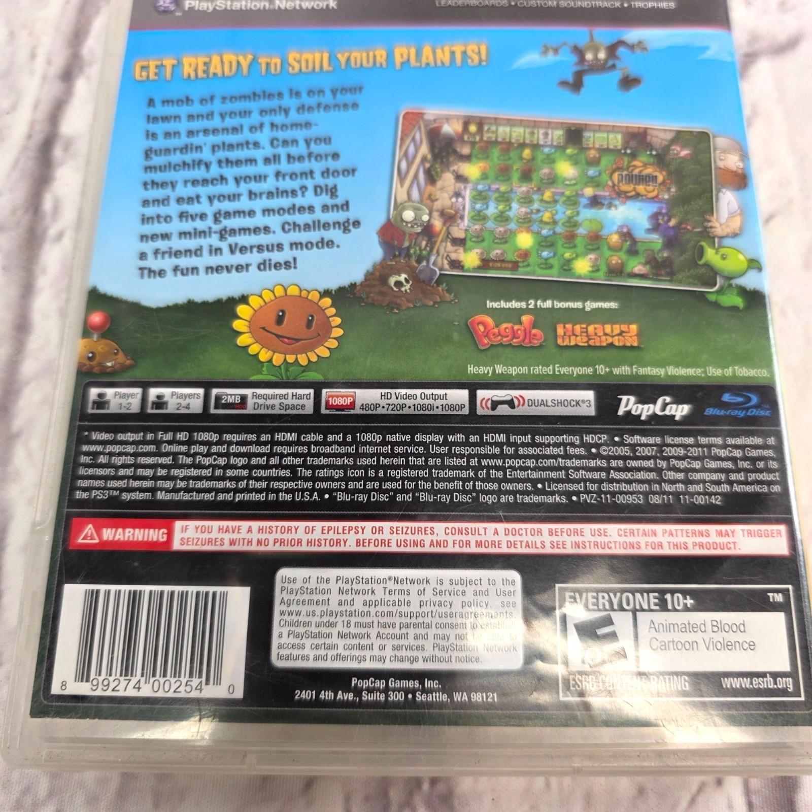 Plants Vs. Zombies PS3 Game Includes Bonus Games Peggle & Heavy Weapon Tested