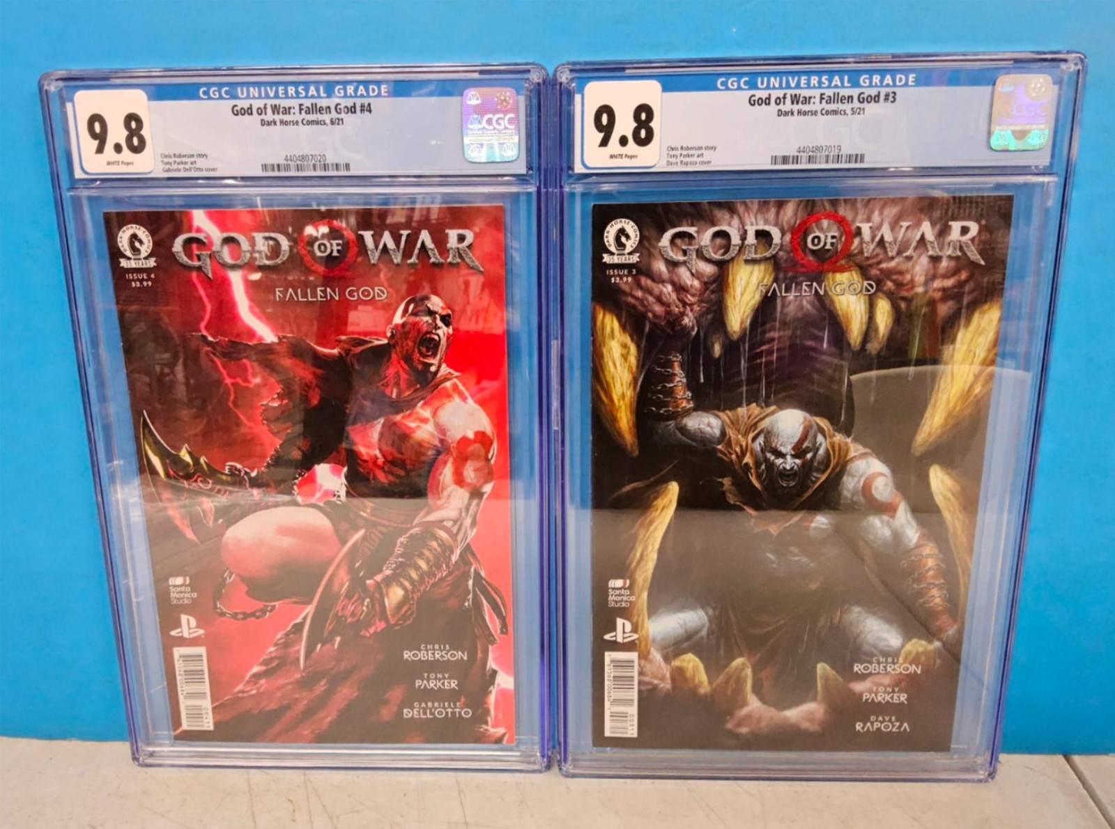 4x CGC 9.8 MINT~ GOD OF WAR Fallen God COMIC SET # 1 2 3 4 Dark Horse 2021 GEM!!