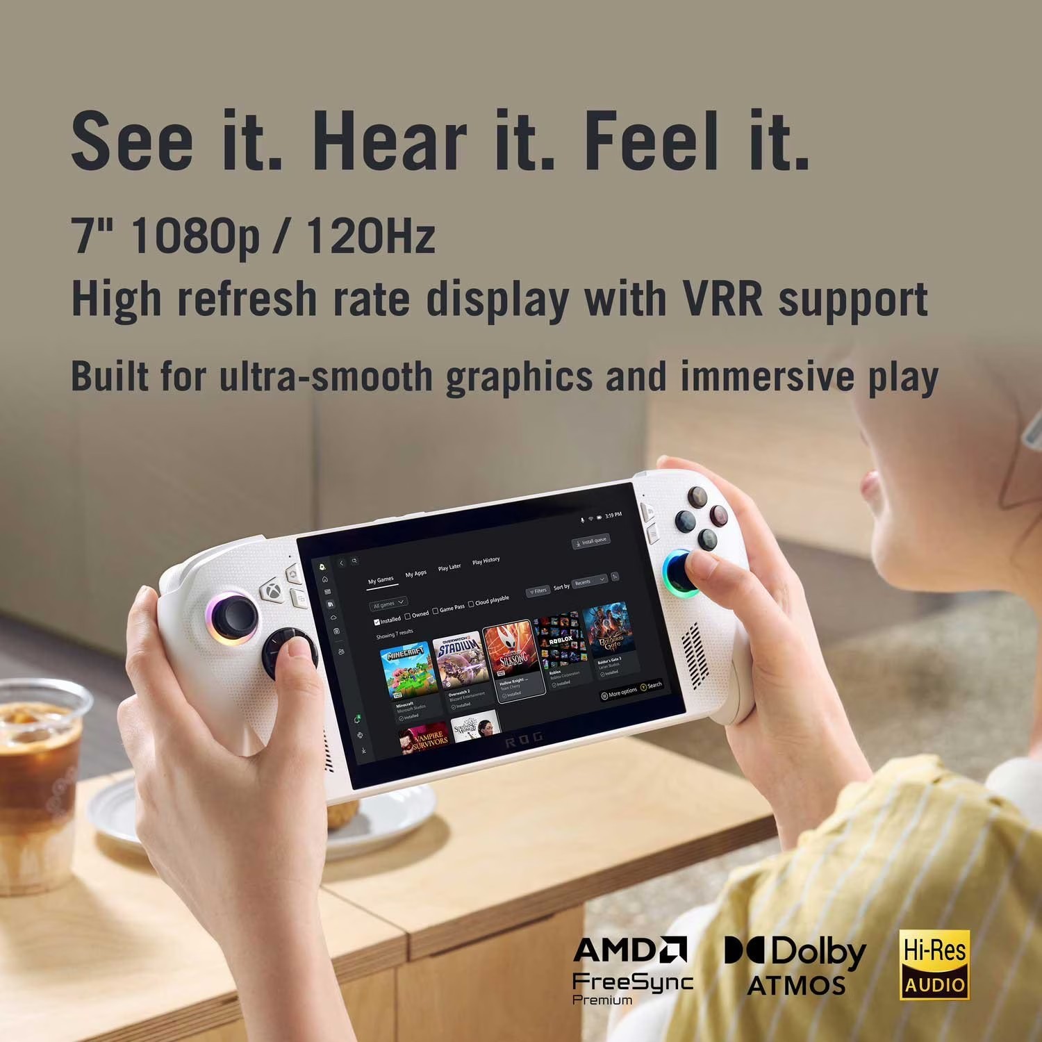 ASUS ROG Ally 7″ 120Hz FHD Gaming Handheld Touch AMD Ryzen Z1 16GB RAM 512GB SSD