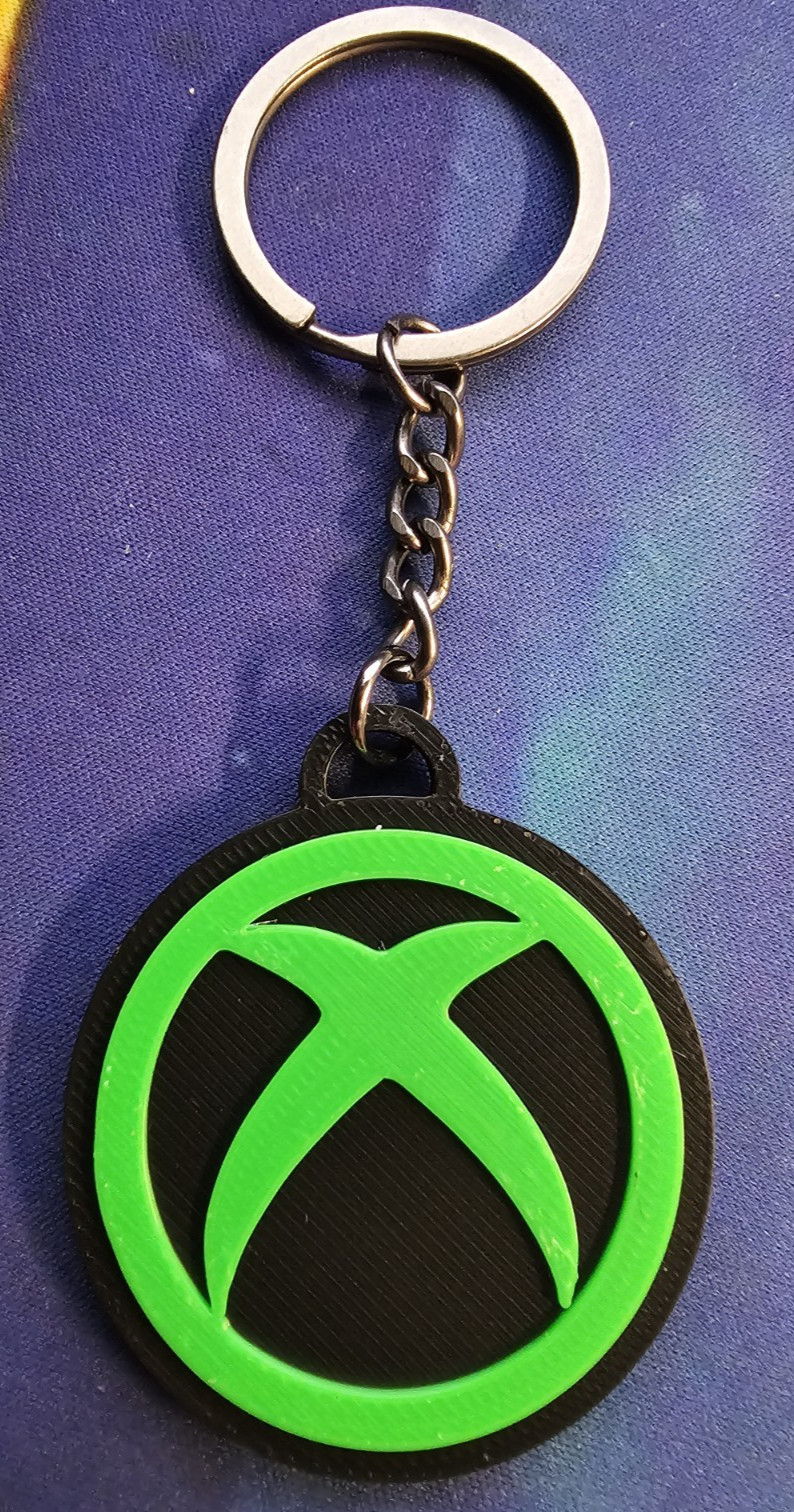 3D PRINTED XBOX LOGO DOUBLE SIDED KEYCHAIN NOSTALGIA MICROSOFT FUN FOR ALL