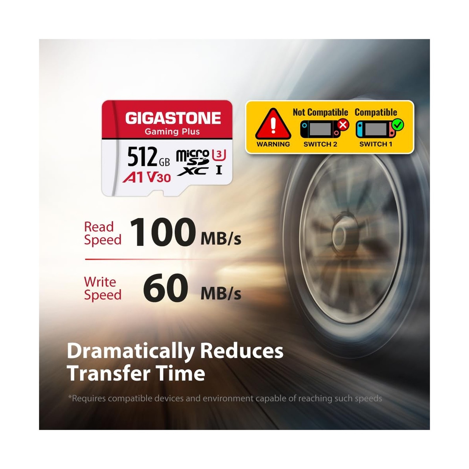 【for Switch 1 Only】 GIGASTONE 512GB Micro SD Card with USB C Card