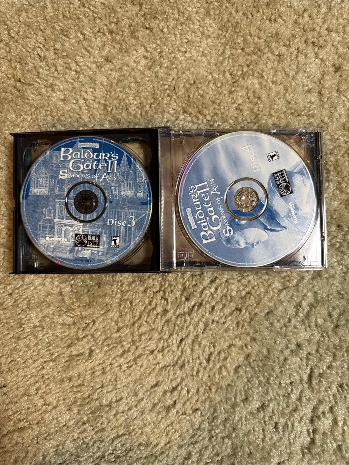 Baldur’s Gate 2 II: Shadows of Amn (PC, 2000) 4 Disc Set Complete Rare