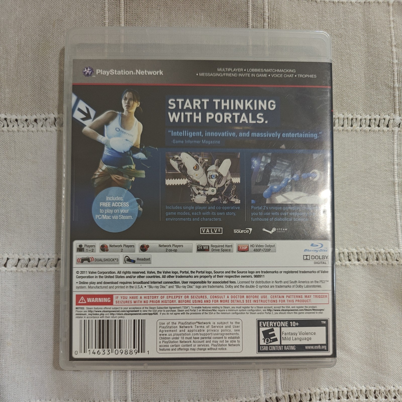 Portal 2 (Sony PlayStation 3, 2011) PS3 Complete with Manual CIB
