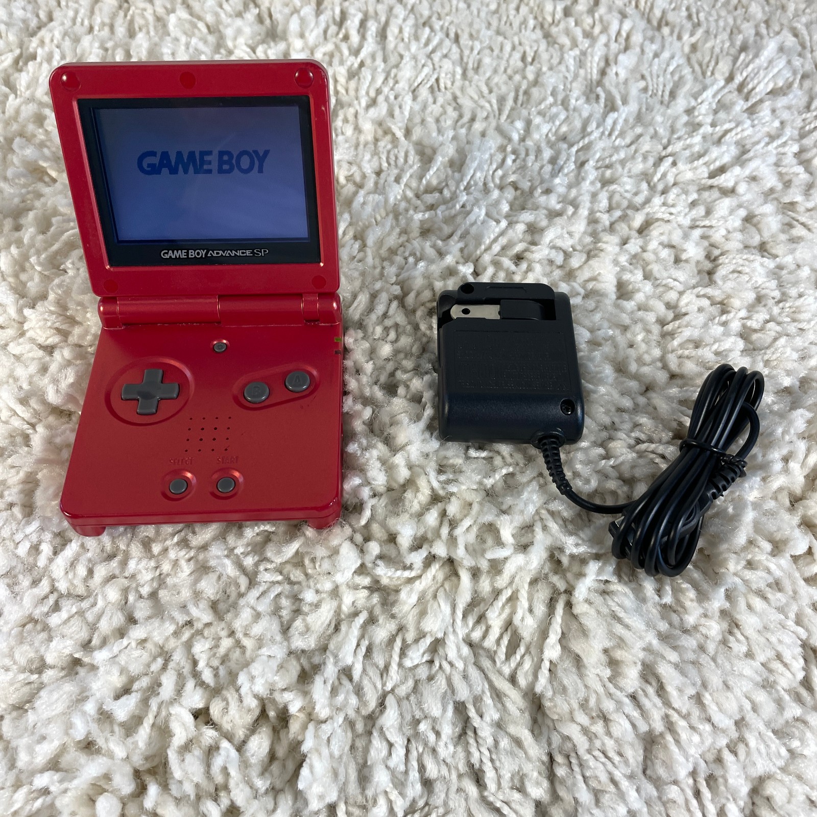 Nintendo Gameboy Advance GBA SP Handheld System Console Flame Red Model AGS-001