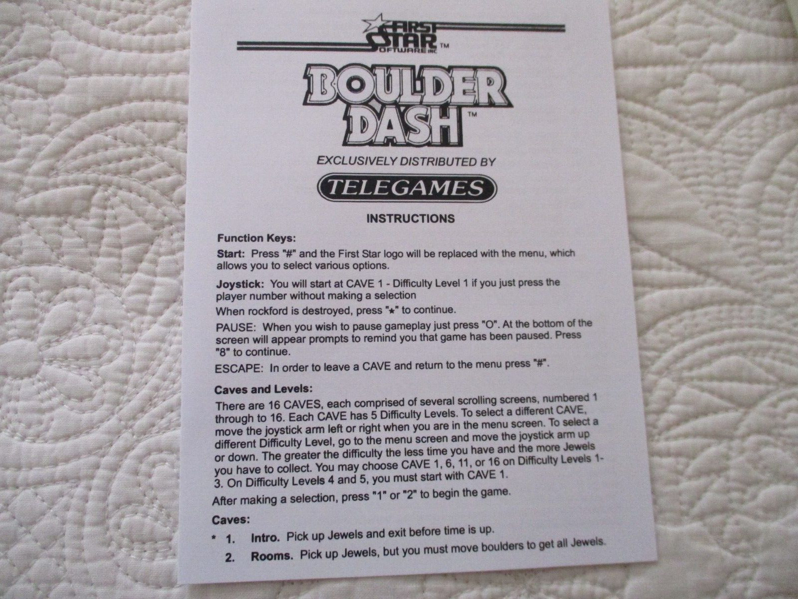 COLECOVISION Game – Boulder Dash from Telegames – New in Unsealed Box