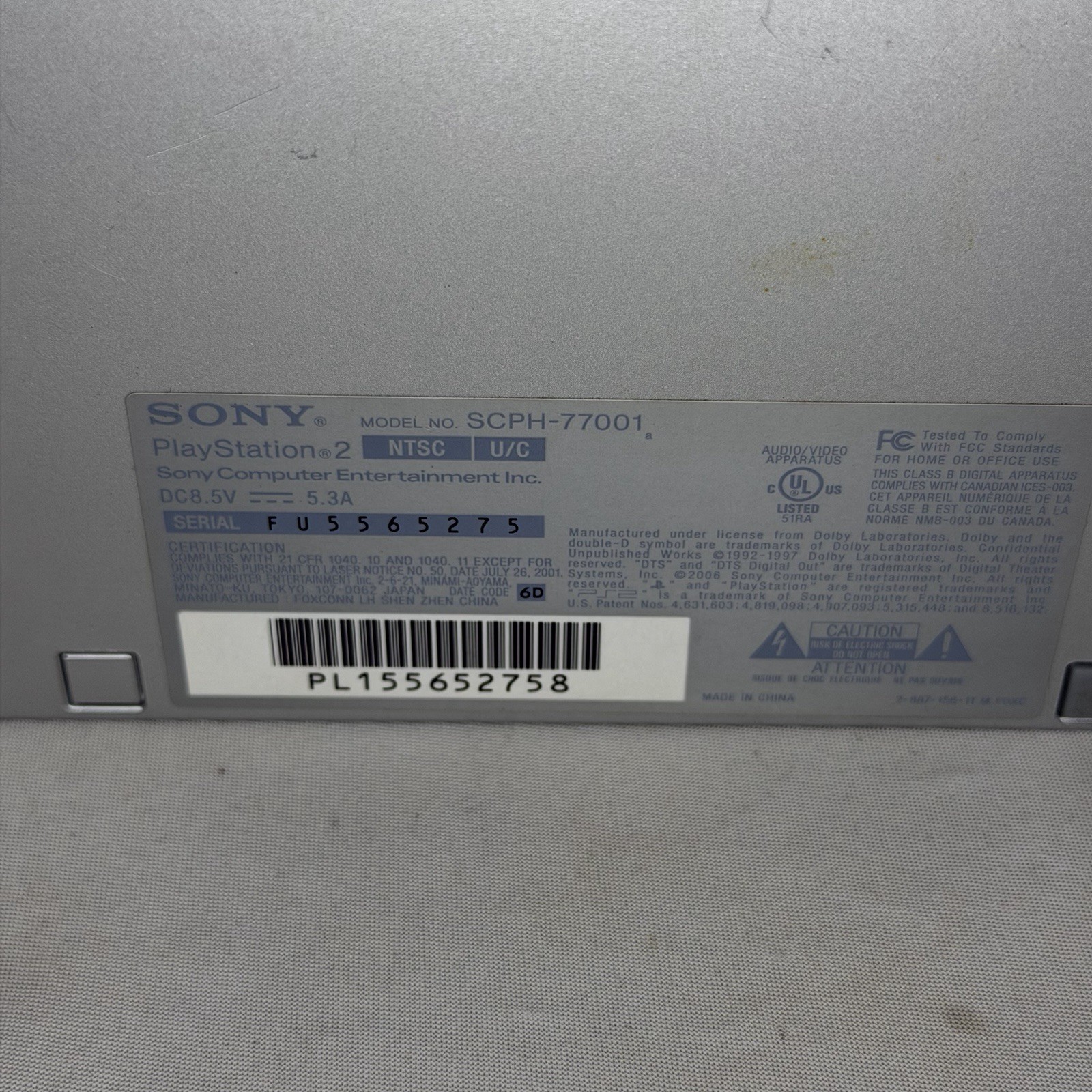 Sony PlayStation 2 PS2 Slim Console SILVER W/ OEM Original Controller Tested