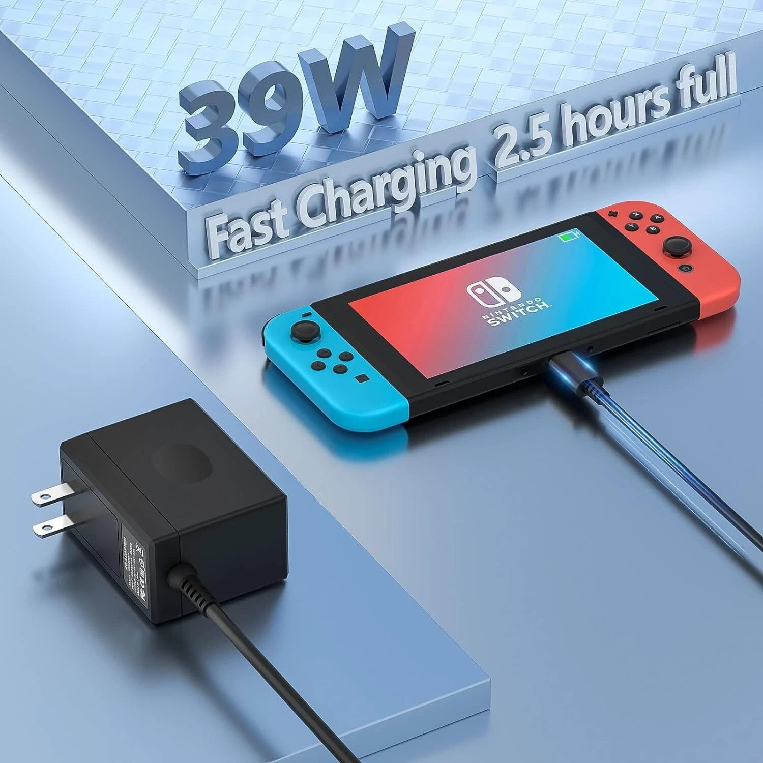 For Nintendo Switch AC Power Supply Adapter Home Wall Travel Charger Cable 2.4A