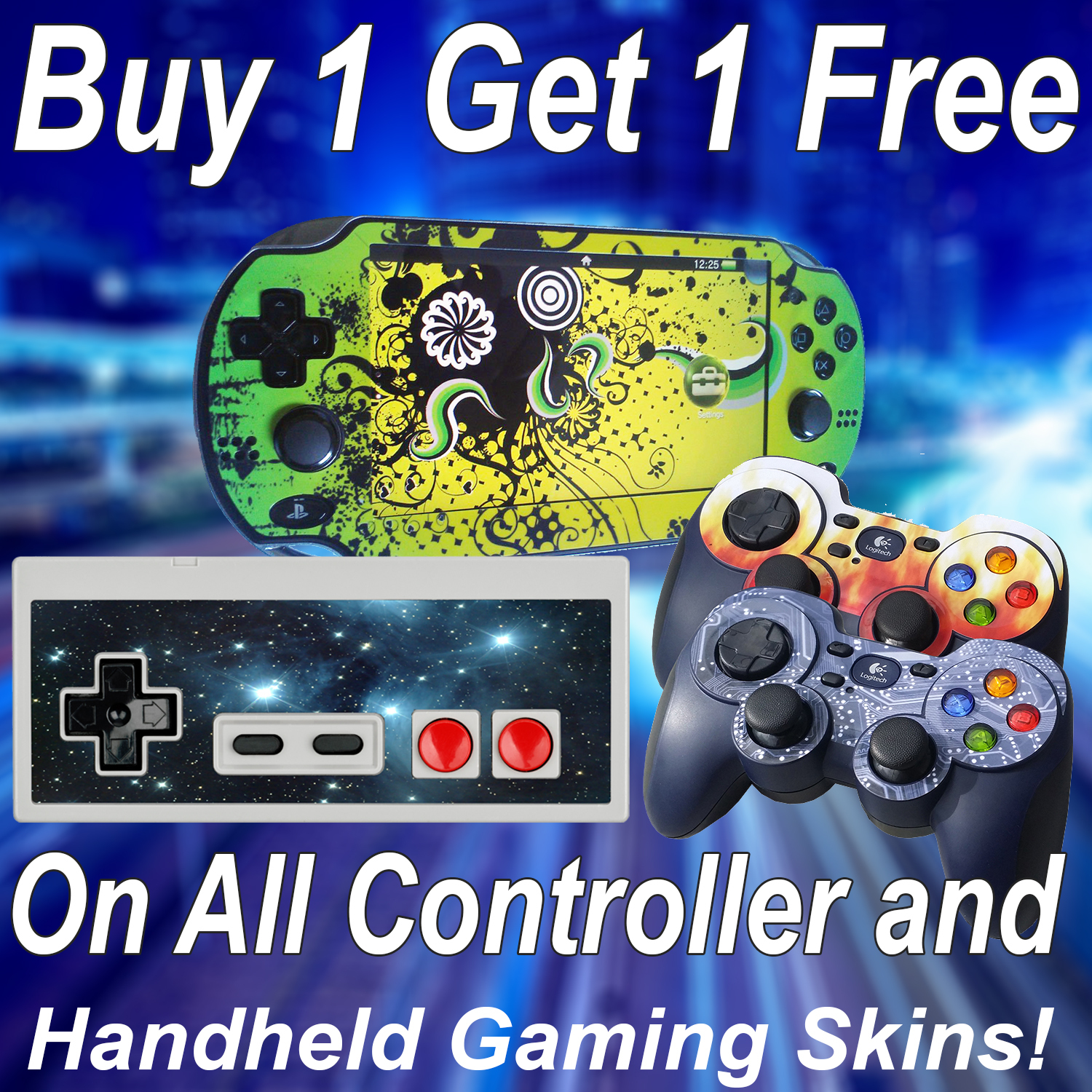 Choose Any 1 Vinyl Decal/Skin for Xbox 360 Controller – Buy 1 Get 1 Free!