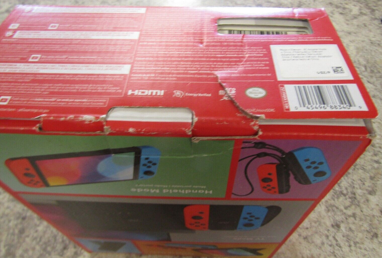 Nintendo Switch OLED HEG-001 Console W/Neon Red & Neon Blue Joy-Cons in box